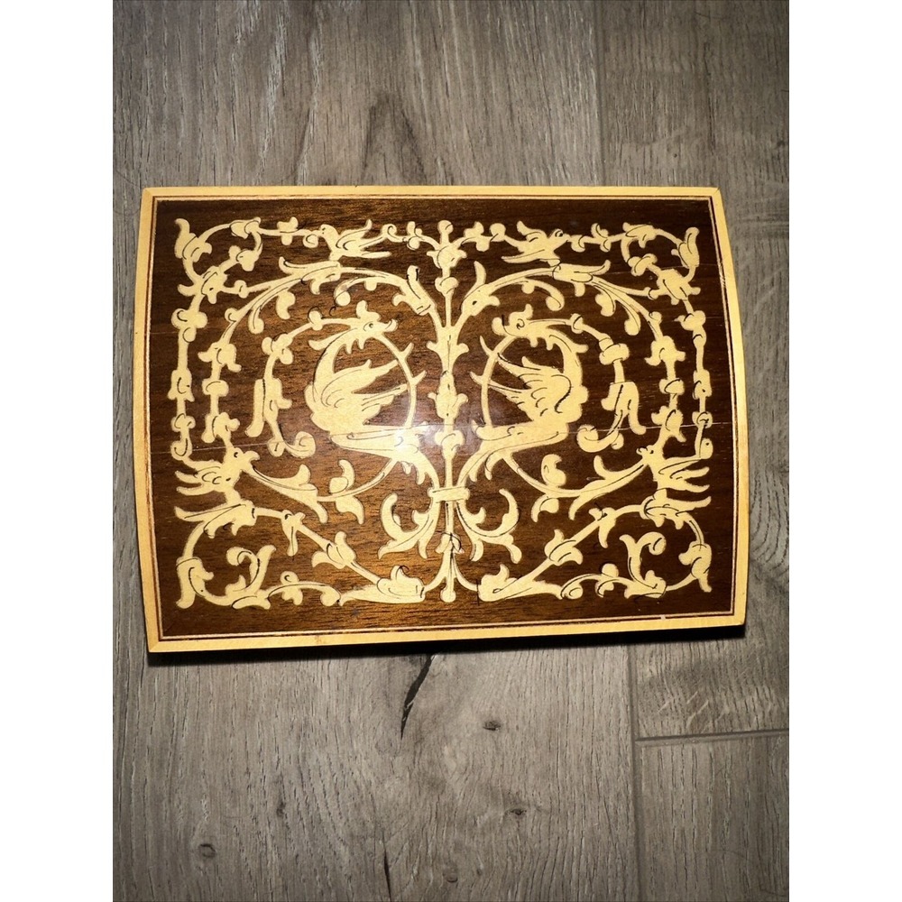 Mapsa Swiss Musical Movement‎ Wooden Trinket Jewelry Box Music Box